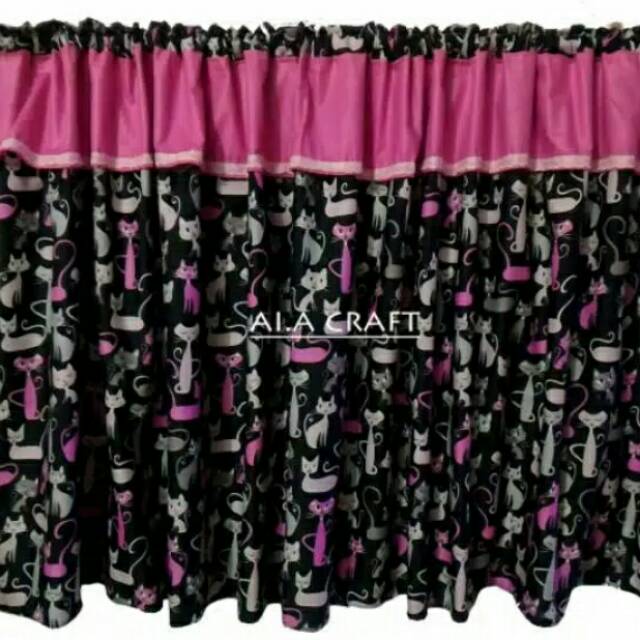 Gorden kolong meja dapur model poni atas