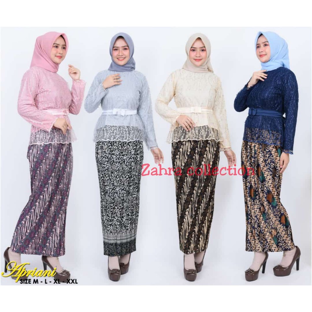 Set Kebaya Modern Tulle Aneka Pilihan Warna Cantik