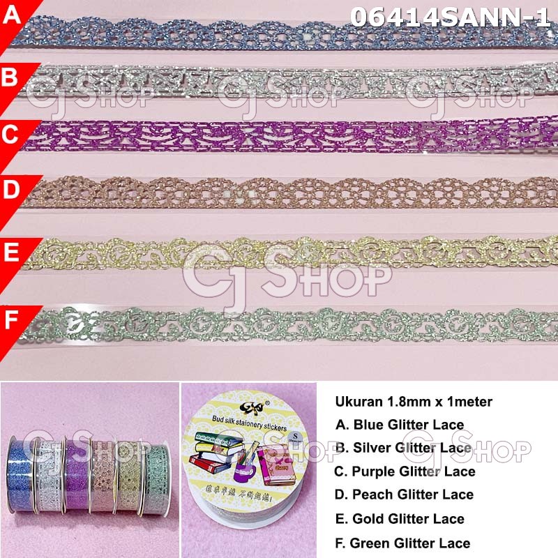 

Decorative Tape/ Isolasi dekorasi Gliter lace 06414