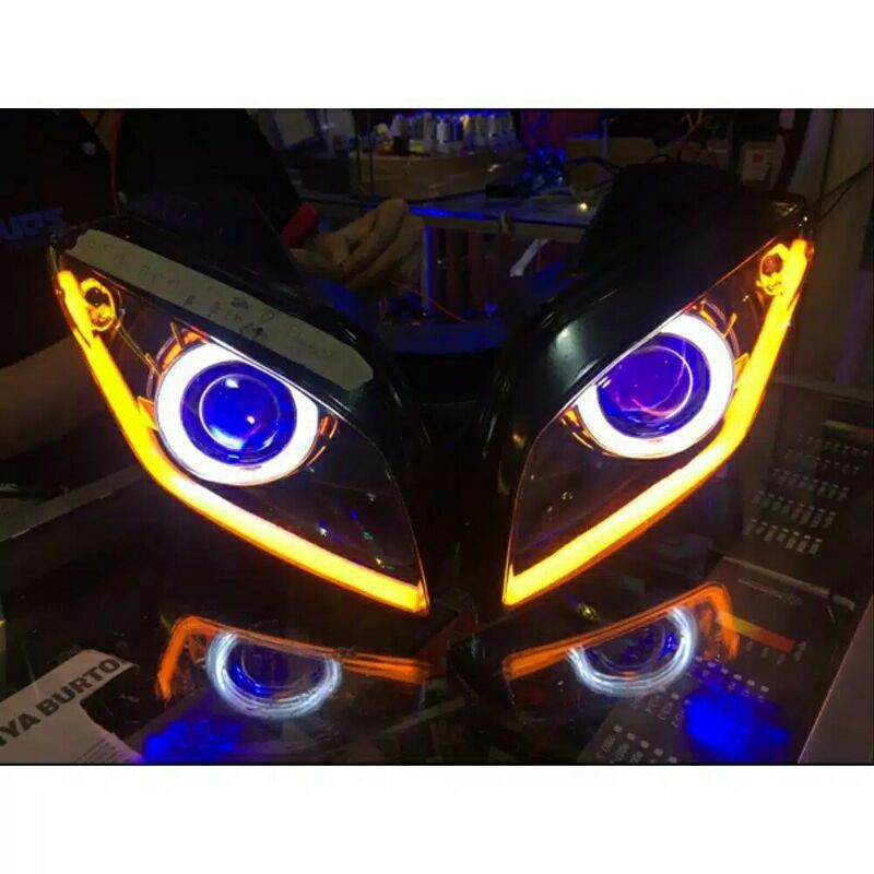 Paket projector projie hid aes r15 alis plus reflektor Lampu depan yamaha r15 v1 v2