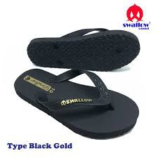 (SWALLOW BLACK MURAH) Swallow Black Dewasa Size 10 - 10.5 / Sandal Rumahan Awet / Sandal Murah Ok