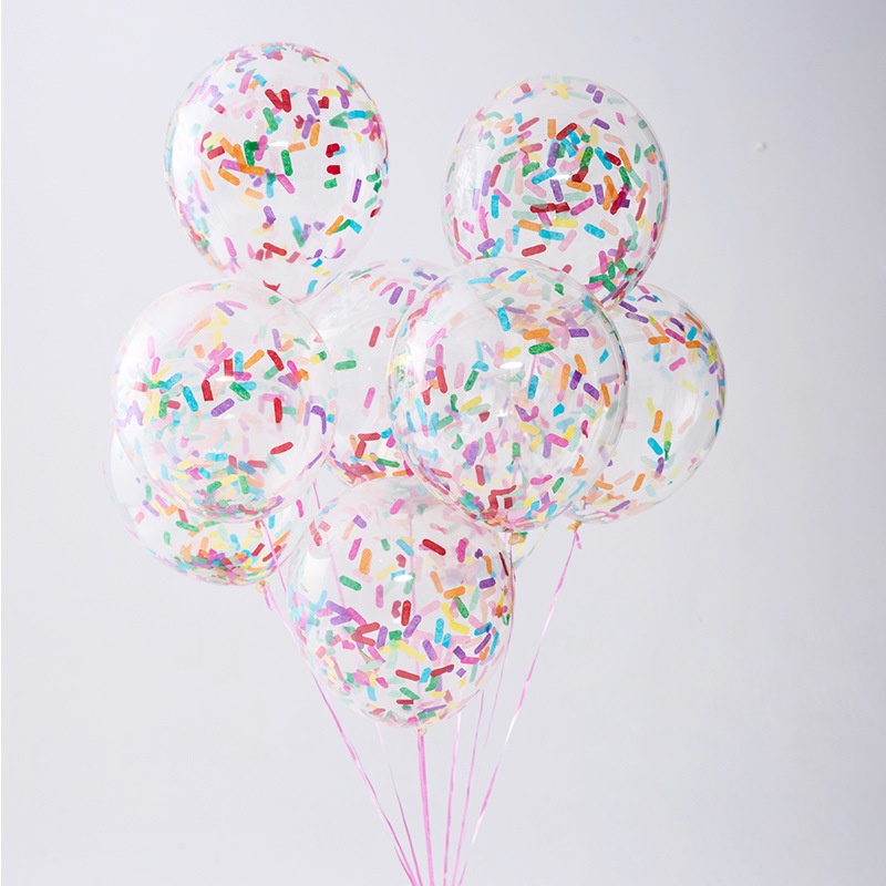 10pcs Balon Latex Confetti Bentuk Es Krim Untuk Dekorasi Pesta Ulang Tahun / Pernikahan