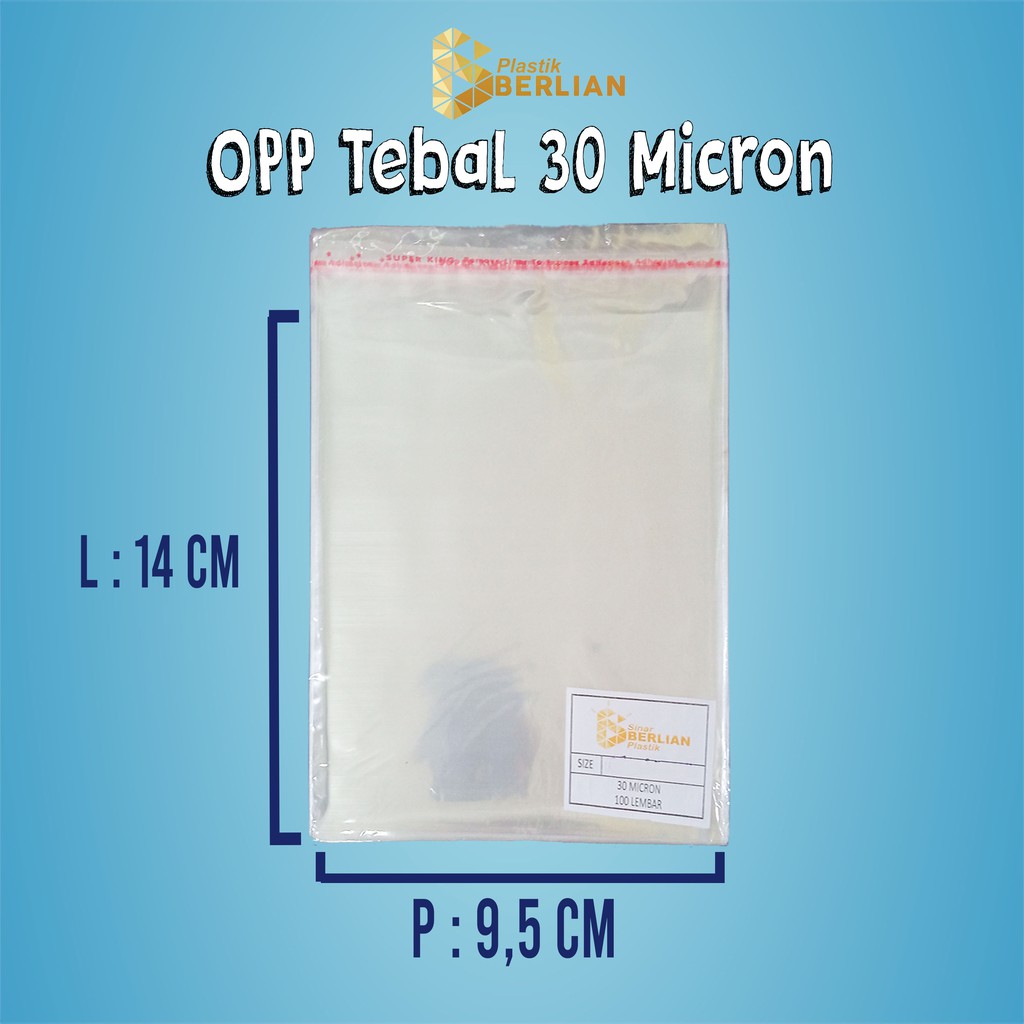

9,5 X 14 cm Plastik OPP TEBAL 30 MICRON (100 lbr)