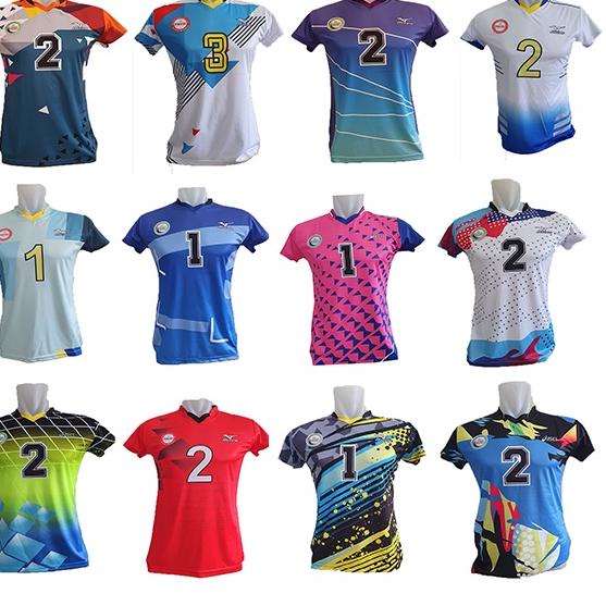 baju kaos atasan voli putri/ jersey bola volly / pakaian wanita full printing / baju olahraga bola v