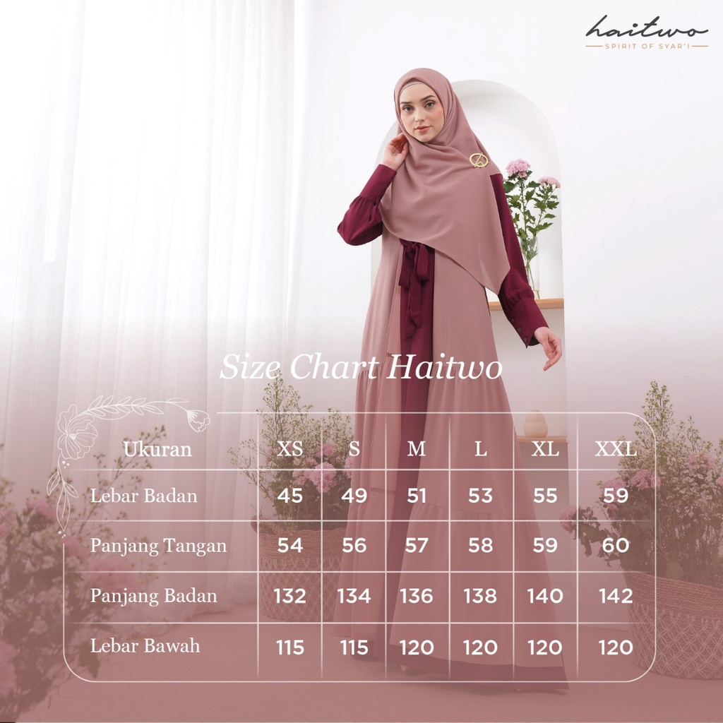 Haitwo Emerald 07 Bahan Airflow mix Diamond Ceruty Dress Syar'i set Hijab Fashion Muslimah Modern