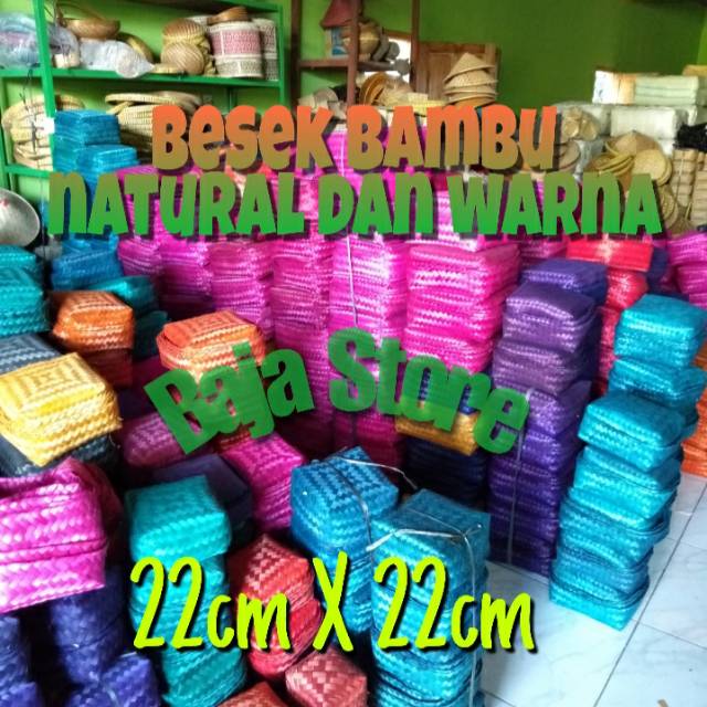 BESEK BAMBU WARNA DAN NATURAL 22x22