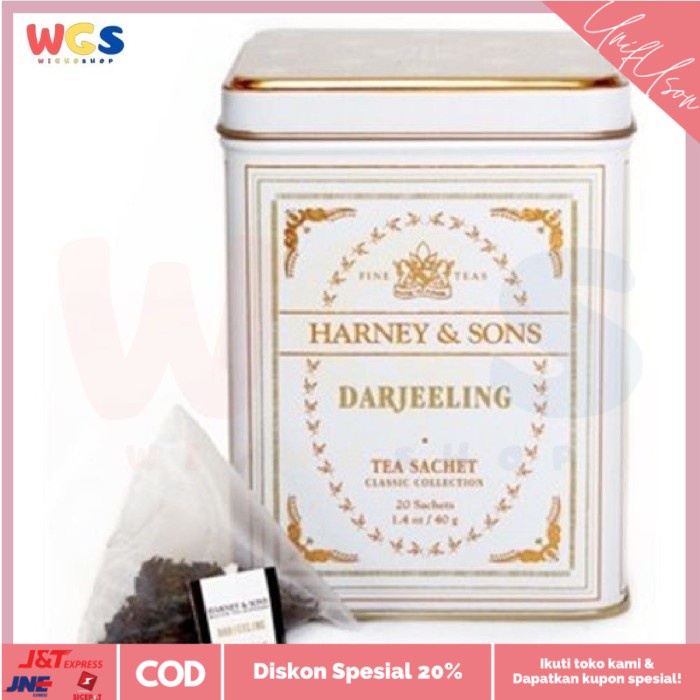 

⭐COD⭐ Harney & Sons Darjeeling Fine Tea Classic Tin 20 Sachets 40gr