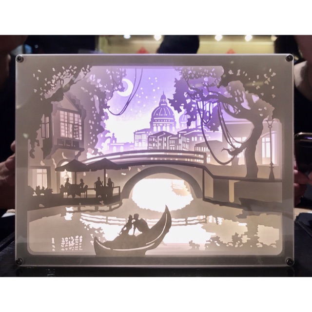 

Acrylic 3D box romantic bridge with light-hampers- hadiah, pajangan , dekorasi , hadiah , hampers.