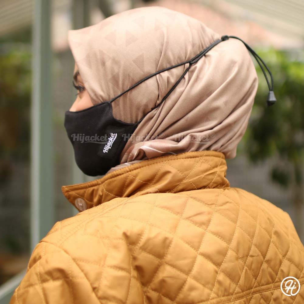 Hijacket Masker Kain Wanita Cewek Pria Cowok Tali Karet Elastis Hijab Friendly Cwe Headloop Hijaket-2