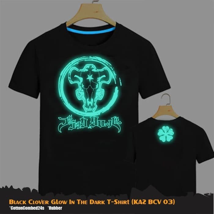 Kaos Pria Black Clover Black Bull menyala dalam gelap - KAZ BCV 03