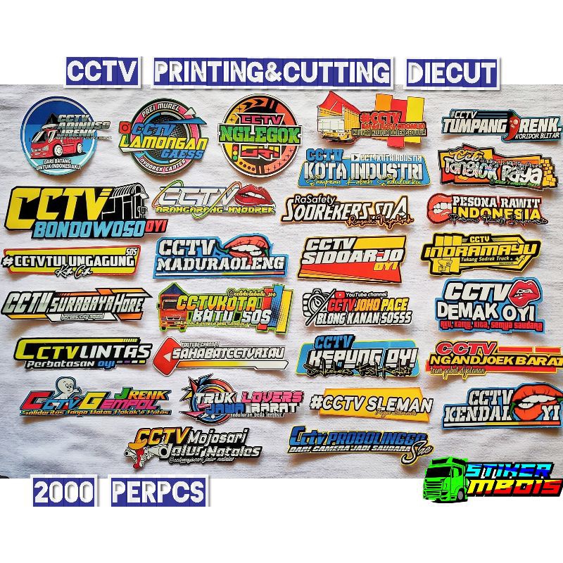Sticker cctv truk Stiker cctv  truckmania cutting Nyala (Bijian)-PRINTING CUTTING