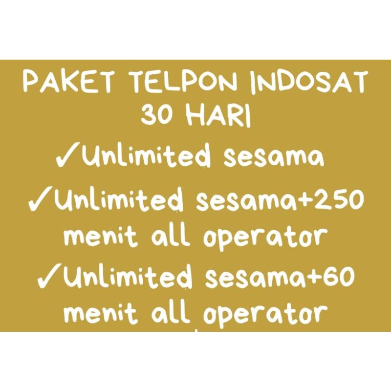 PAKET TELPON INDOSAT 30 HARI