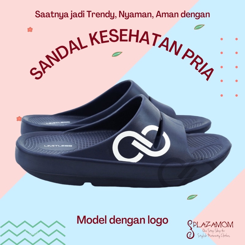 sandal kesehatan EVA karet PRIA DEWASA slop selop sendal slippers ringan nyaman empuk menjaga keseimbangan kaki trendy stylish kekinian model korea korean anti slip awet kualitas premium