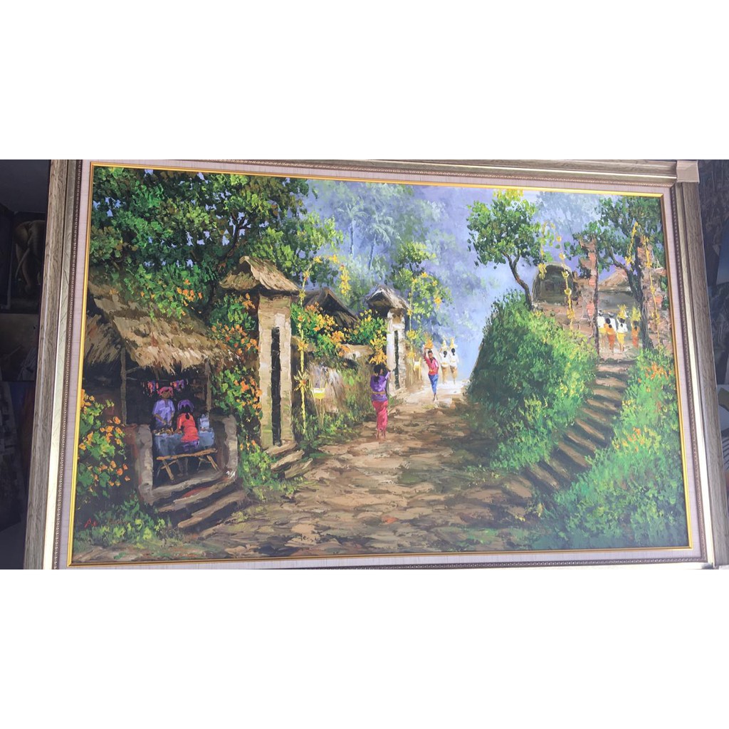 Lukisan Pemandangan Terindah Perkampungan di Bali