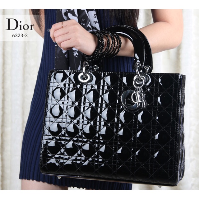 New Lady Dior Chelsea Olivia Lilac 7 Panel Hardware Silver like Ori leather  (6323-2)