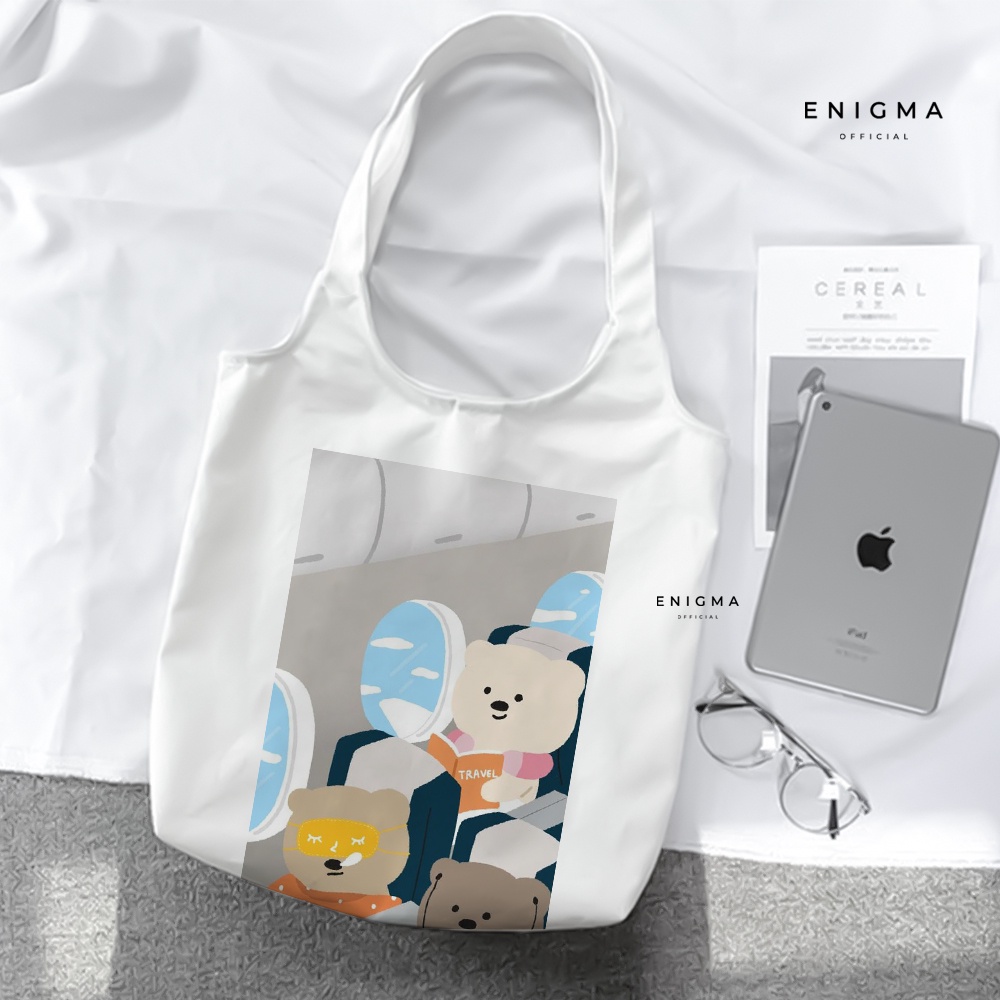 TERBARU TOTEBAG KANVAS PREMIUM ENIGMA TAS WANITA TOTE BAG WANITA TOTEBAG AESTHETIC