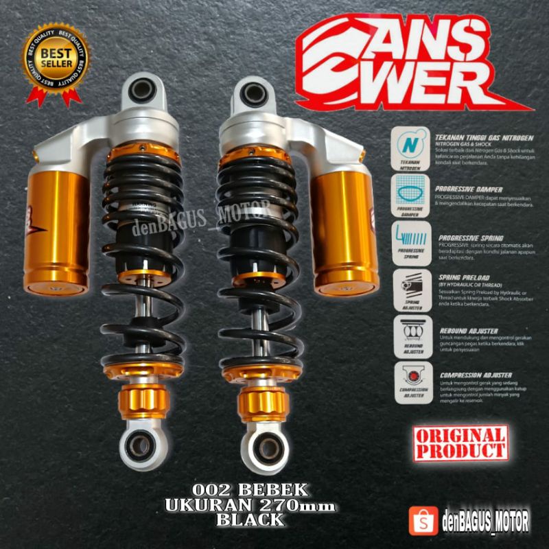 SHOCK BELAKANG ANSWER 002-270 RED BLACK DAN GREY/SHOCK BELAKANG BEBEK ANSWER