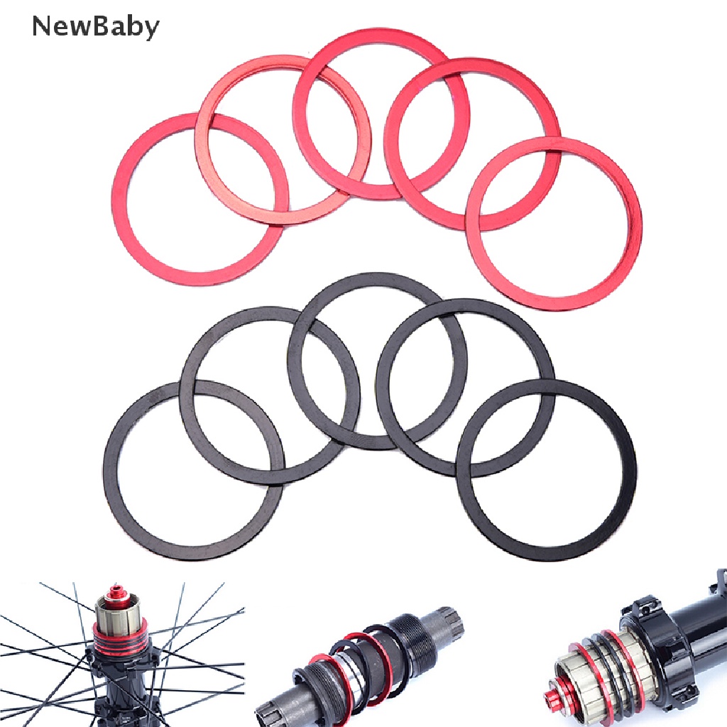 NewBaby 5Pcs 2mm Bikes Flywheel Washer Bottom Bracket Center Axis MTB Bicycle Hub Spacer ID