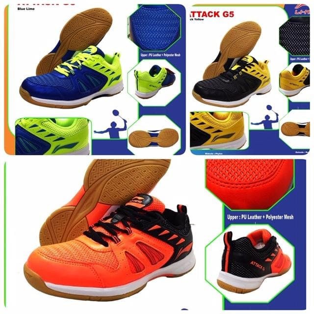 LINING ATTACK 5 G5 SEPATU BADMINTON ORIGINAL