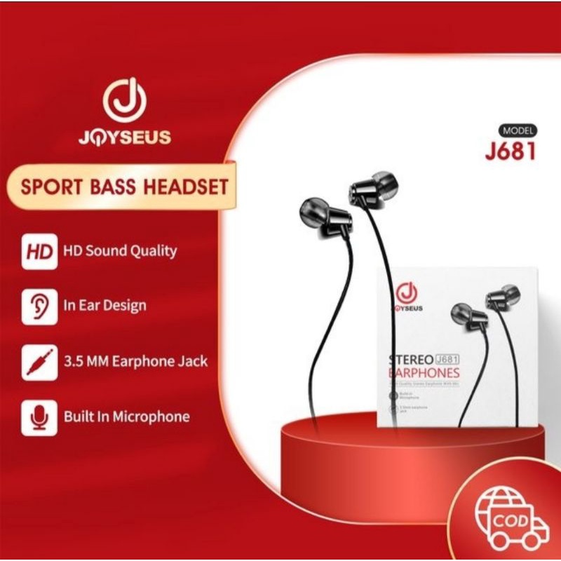 Joyseus J681 Earphone In Ear Hifi Stereo Sound