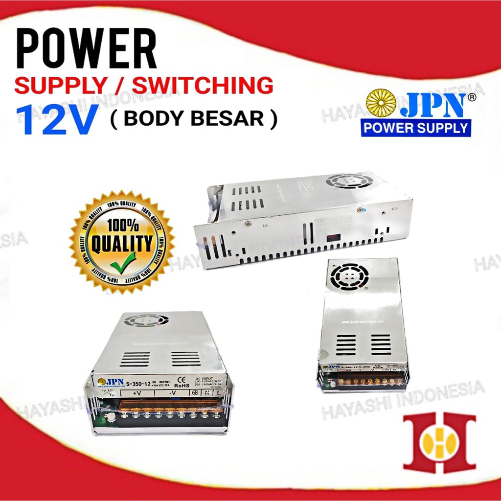 Adaptor Power Supply Switching 12V DC 30A 40A 50A CCTV LED Relay PLC