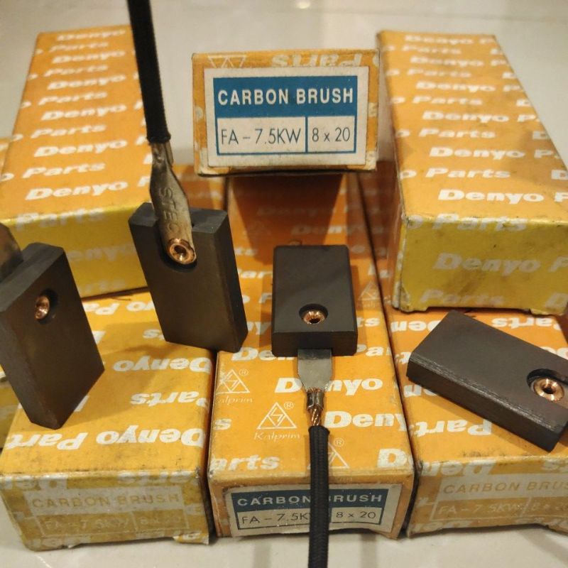GENUINE PARTS 〽️ | Arang Karbon FA 7.5 KW • DENYO • TG 33.3 x LB 20 x TB 8 mm • PT 112.7 mm | CB Bos