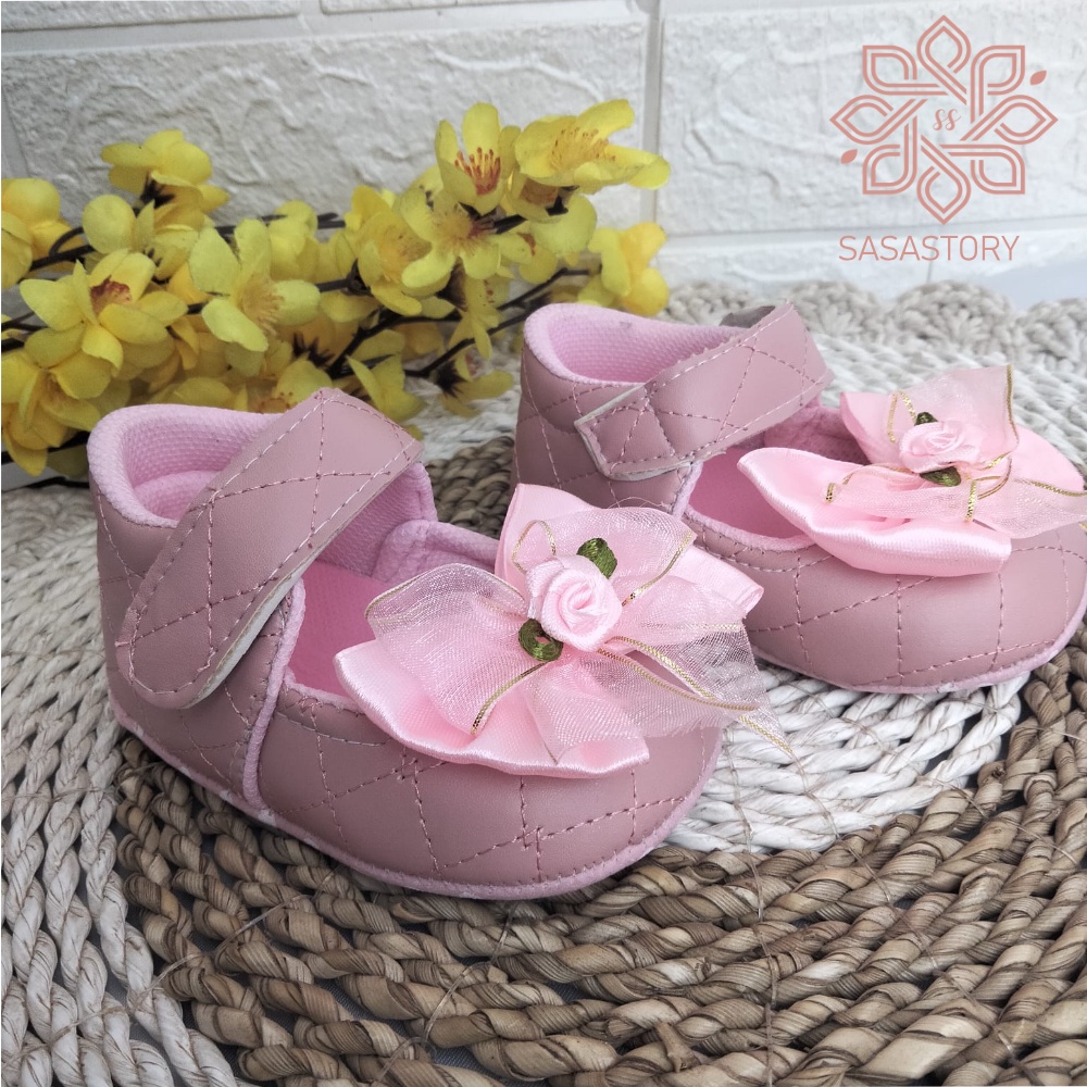 [TAMAN SEPATUKU] SEPATU PREWALKER BABY BAYI ANAK PEREMPUAN PITA BESAR 0-12 BULAN FPX22