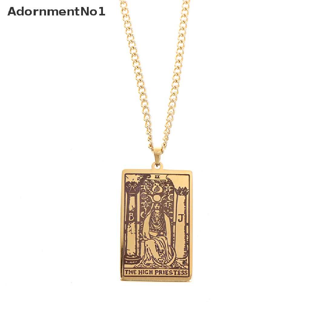 (AdornmentNo1) Kalung Rantai Dengan Liontin Kartu Tarot Major Arcana