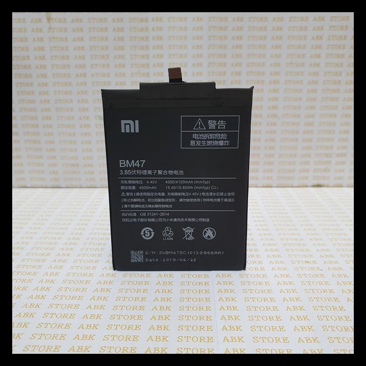 Batre Baterai Battery Xiaomi Redmi 3X 4X Bm47 Original 100% Kode 192