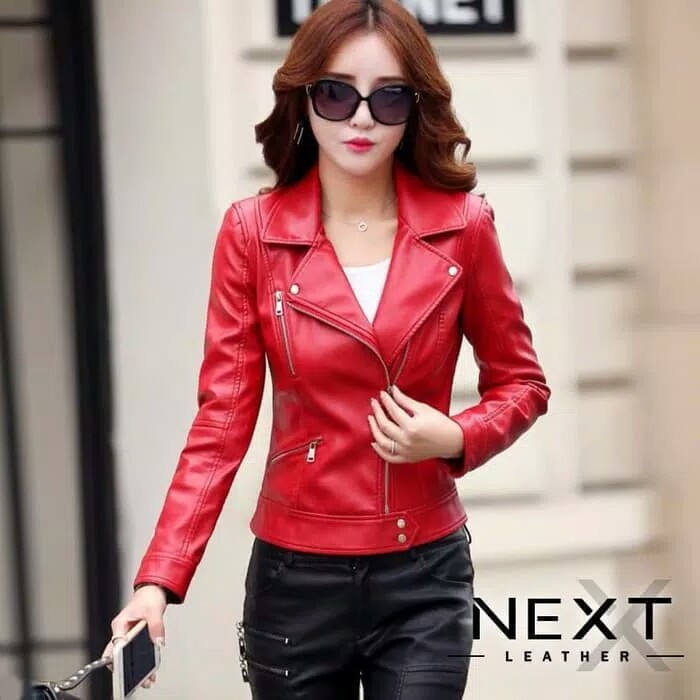 PREMIUM Jaket Kulit wanita Elegant Black ARL 033 Silverstone RFLA Ariel Noah Sintetis 90 Mirip Kulit