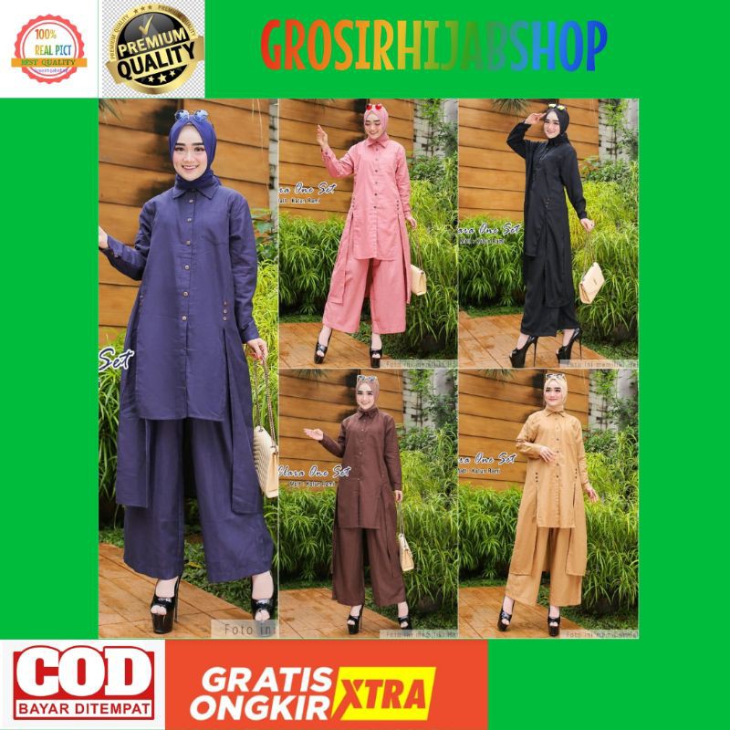 SALE CLARA ONE SET/SET TUNIK KATUN RAMI IMPORT/SET CELANA