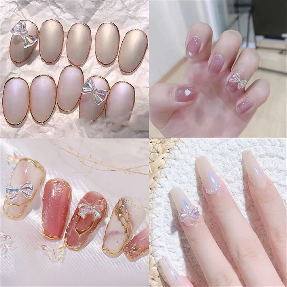 30pcs Patch Pita 3D Transparan Warna-Warni Untuk Dekorasi Nail Art