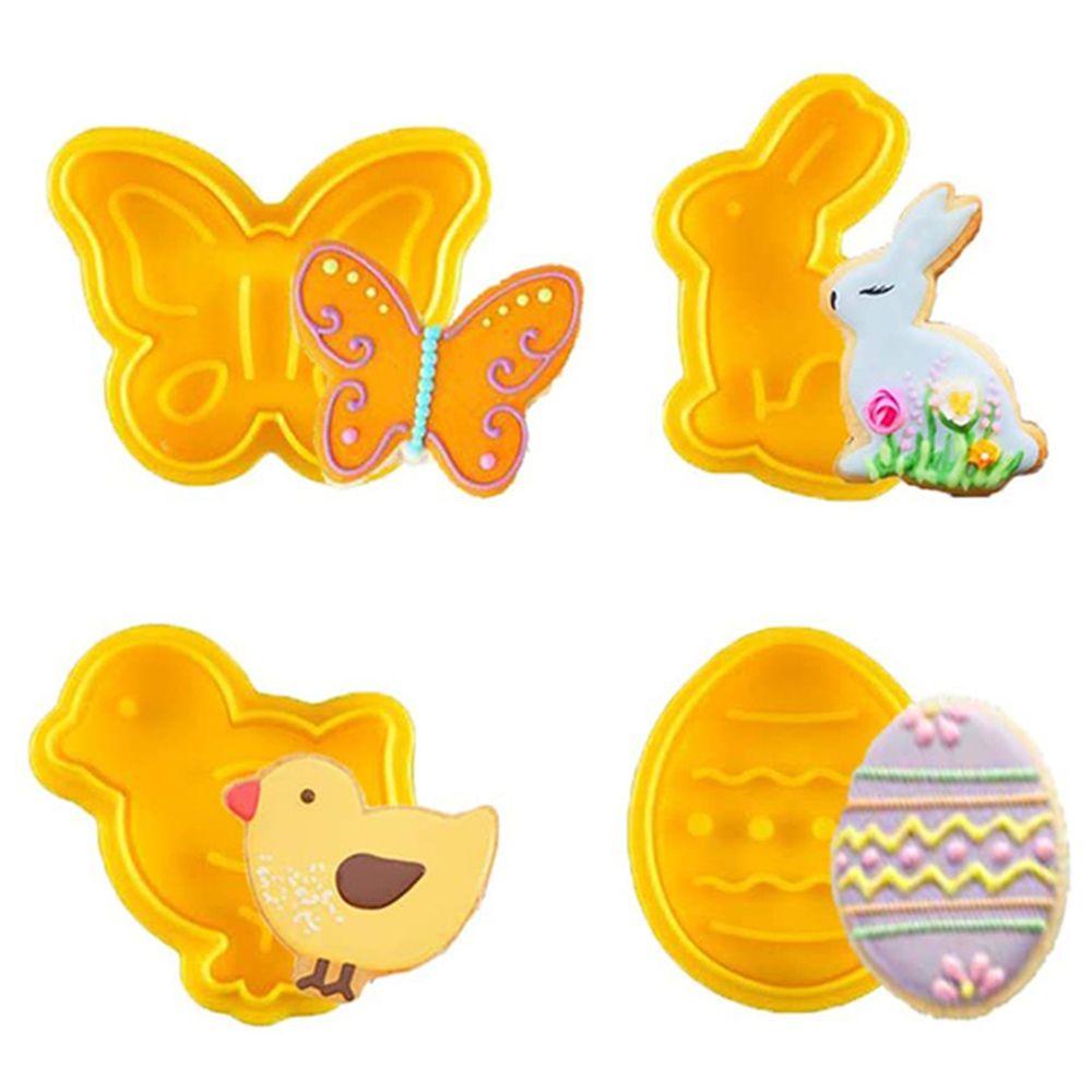 R-FLOWER Easter Egg DIY Plastik Alat Baking &amp; Pastry Dekorasi Paskah Rabbit Chick Cookies Cutter