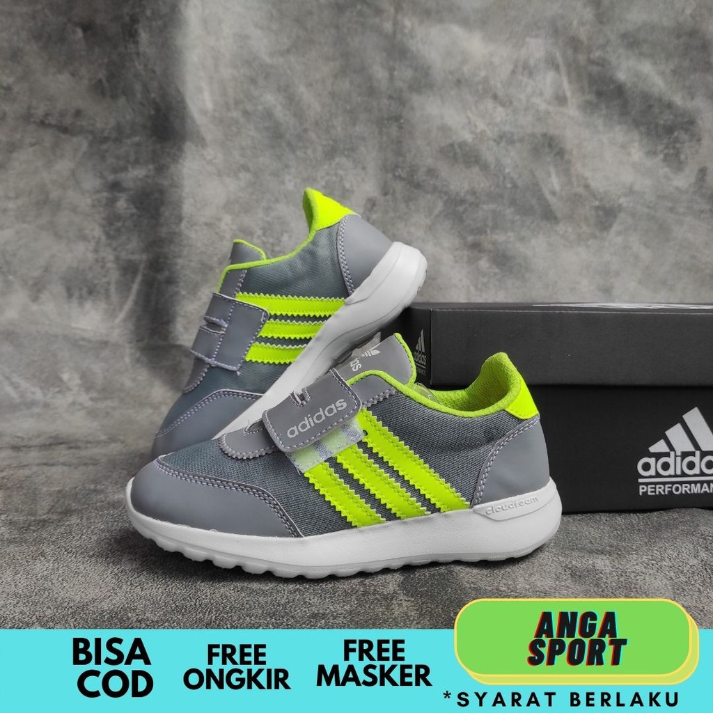 SEPATU ANAK SEKOLAH ADIDAS CLOUDFOAM PEREKAT ABU TOSCA MADE IN VIETNAM SEPATU SPORT KETS COWOK CEWEK SEPATU SNEAKERS ANAK LAKI LAKI PEREMPUAN SIZE 31-35