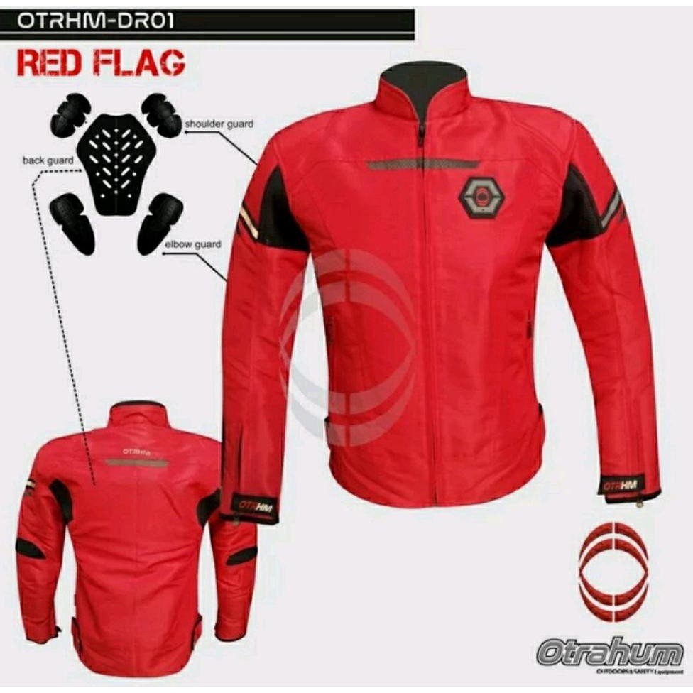JAKET CEWEK Jaket Motor Touring Harian Otrahum OTRHM-DR01 Hitam Biru Navy Merah Grey Couple Pria