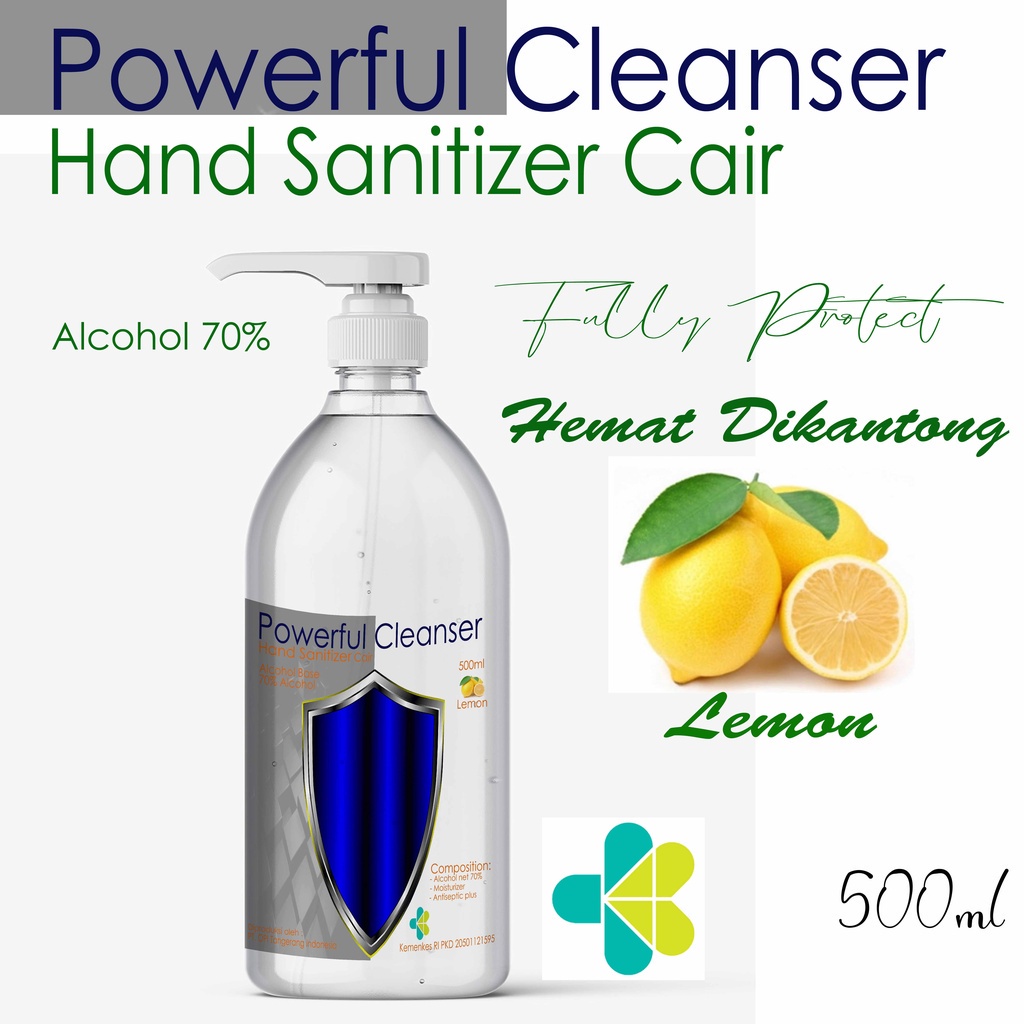 Hand Sanitizer Cair 500ml, 250ml, 100ml dan 60ml Powerful Cleanser varian wangi segar varian baru By Oke Sabun sudah ada izin edar resmi by Oke sabun suplayer