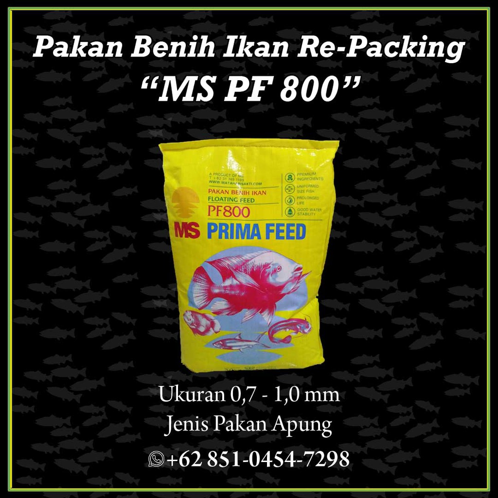 Pelet /Pakan Ikan Gurame, Lele, Nila, Gabus Matahari Sakti PF800 Repacking 1kg