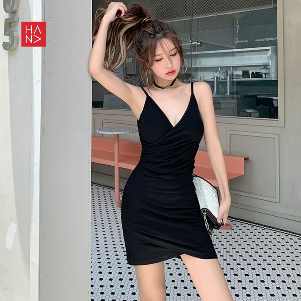 Hana Fashion - Evalia Mini Dress Hitam Pesta Wanita [S - XXXL]  - TT016