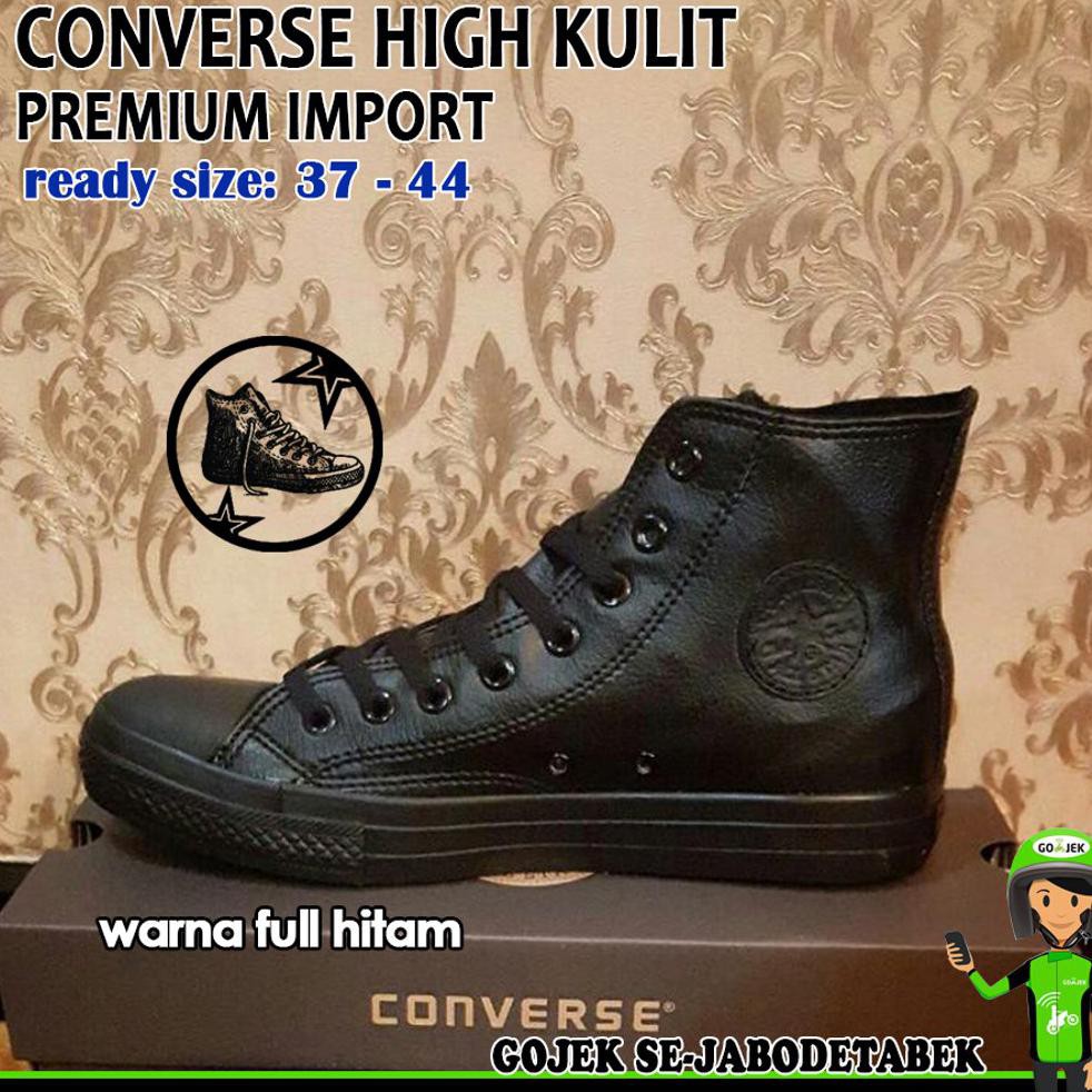 OBRAL SNEAKERS CONVERSE HIGH KULIT FULL BLACK