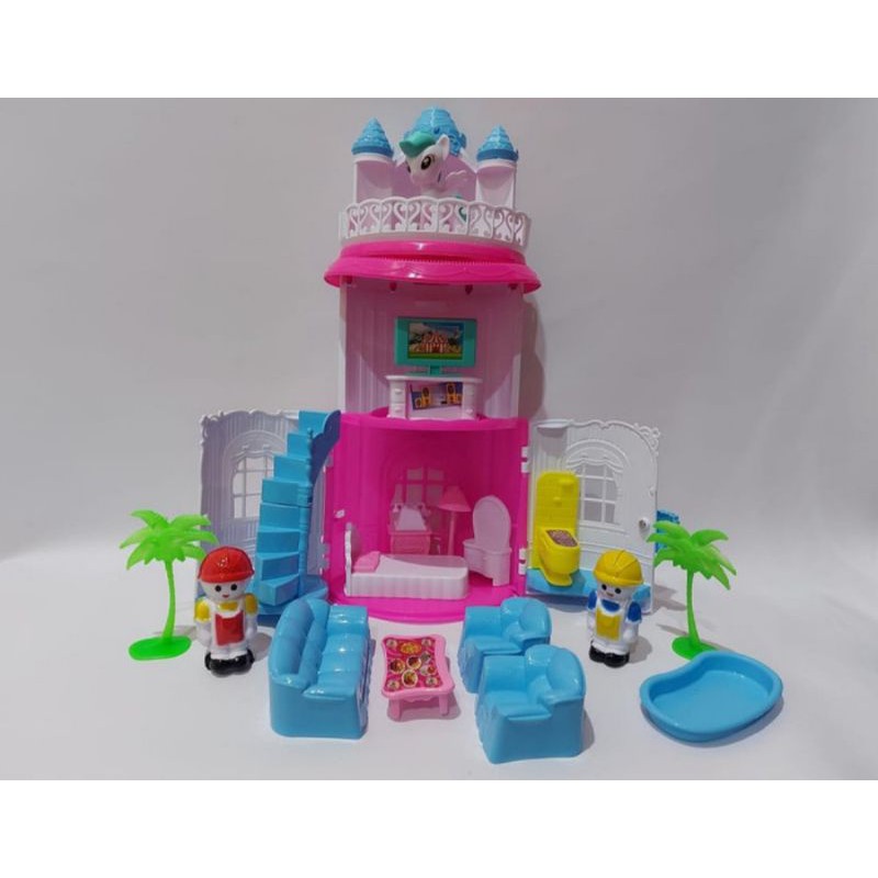 Mainan Dream Castel Kuda Poni/Rumah kastil Kuda Poni murah
