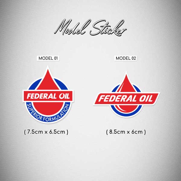 Stiker Federal Oil / Sticker Otomotif Federal / Stiker Oli Federal / Sticker Motor Federal Oil Glossy Waterproof