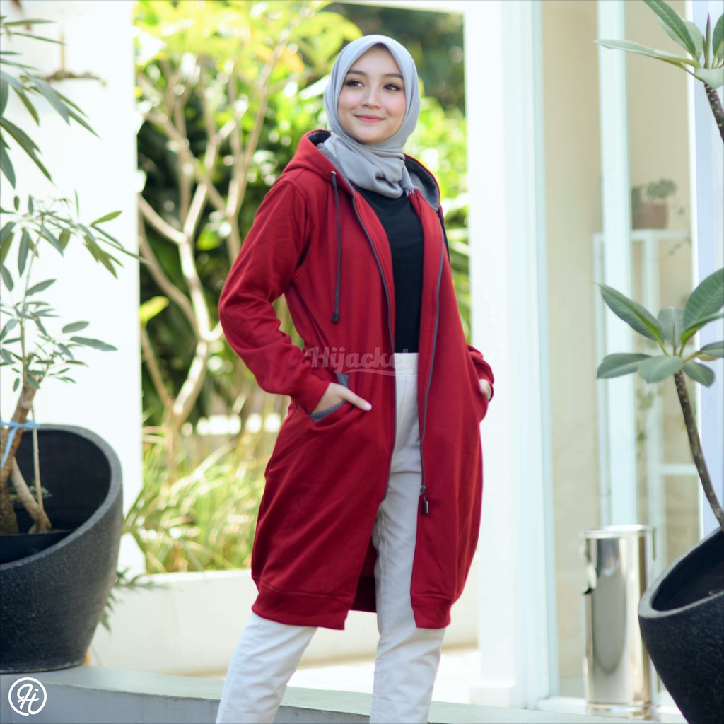 ⭐️GRATIS ONGKIR⭐️ HIJACKET BASIC Jaket Wanita Muslimah-MAROON (Marun)