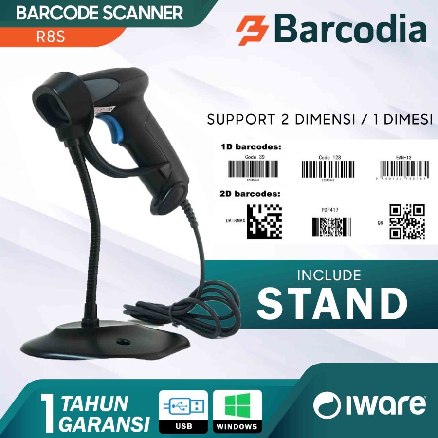 Barcode Scanner 2d E-FAKTUR QR Code Iware R8S WITH USB GARANSI / Barcode Printer Scanner 2D