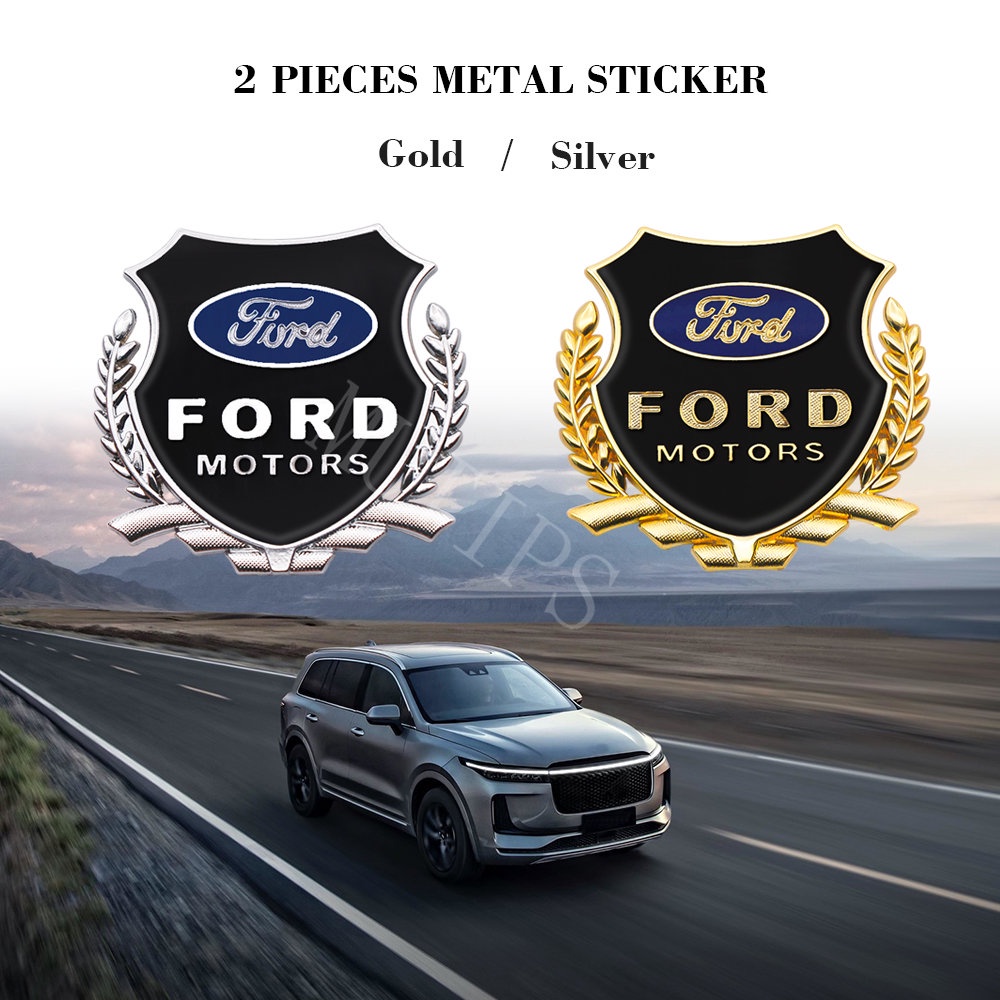 2pcs Stiker Logo 3D Bahan Metal Untuk Mobil Ford Focus Everest Mustang Fiesta Ranger