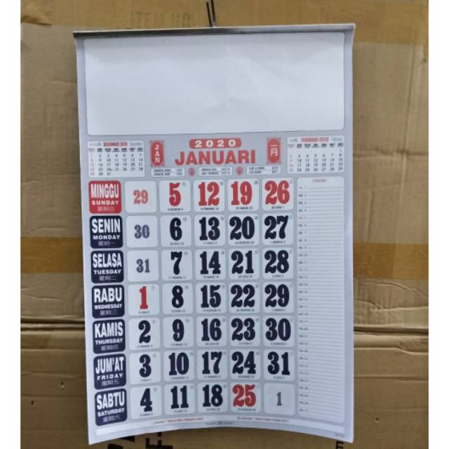 Kalender Angkakalender Kerja 2020 Shopee Indonesia