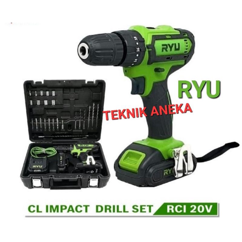 MESIN BOR CORDLESS RYU RCI 20 VOLT BOR BATERAI