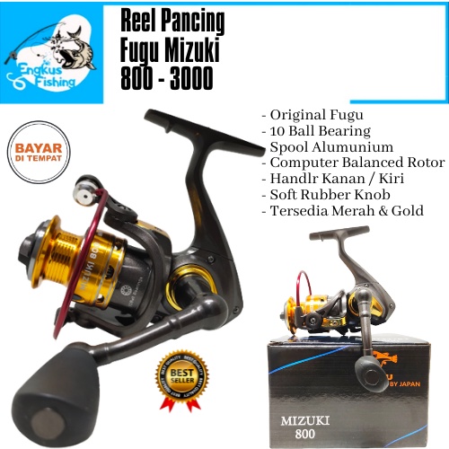 Reel Pancing Fugu Katan Mizuki 800-3000 (10 Bearing) Spool Alumunium Murah