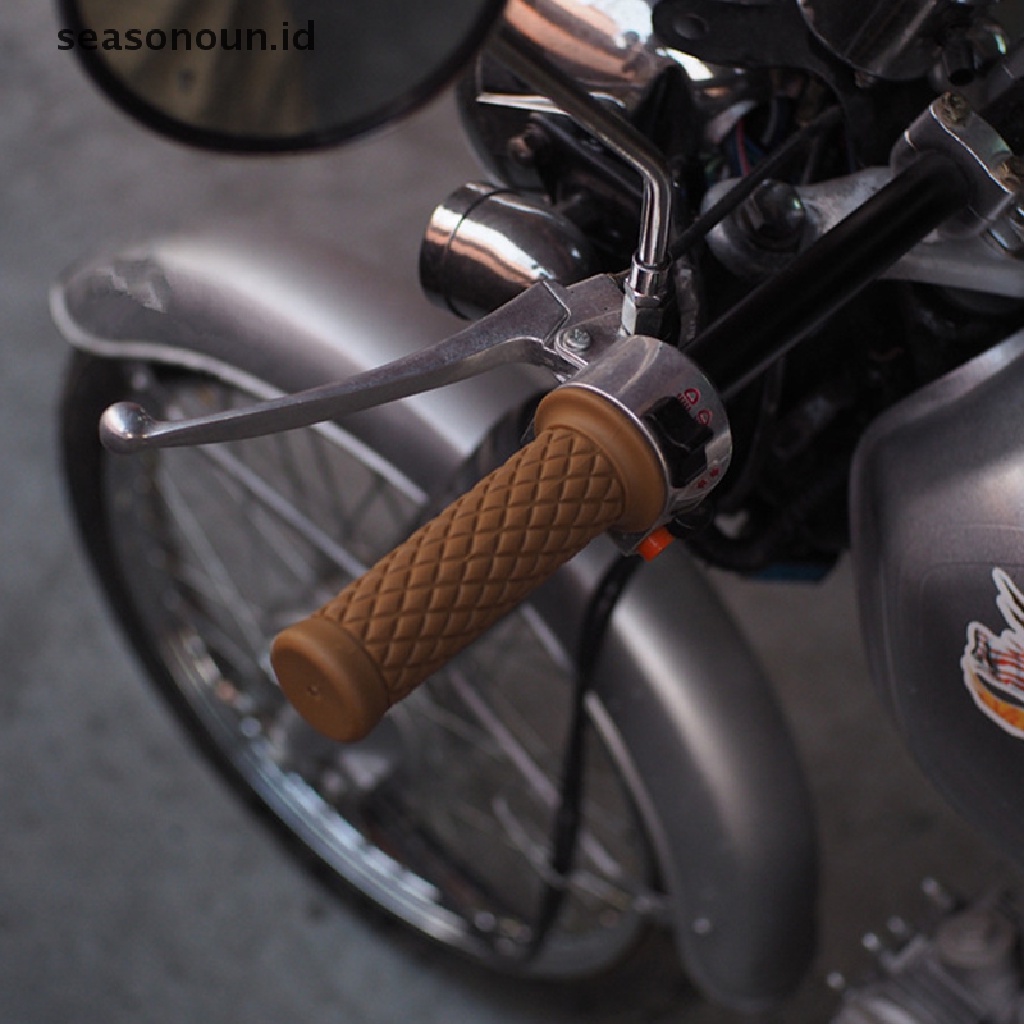 【seasonoun】 1pair Retro Motorbike Grips Handle Bar 7/8&quot; 22mm for Harley Motorcycle Accessory .