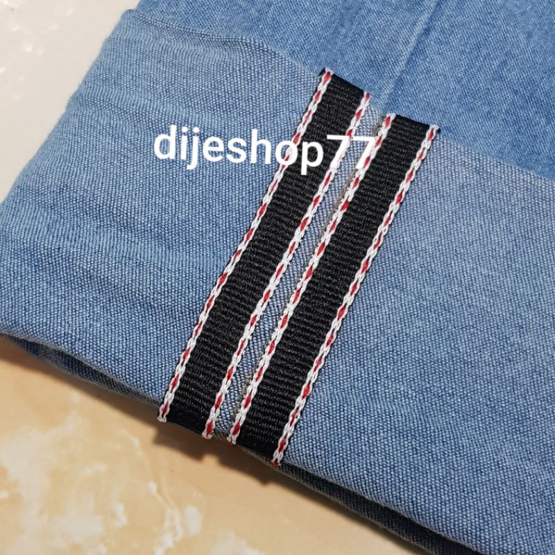 Pita List / Tali Selvedge lebar 1 cm / red line raw jeans custom / DIY pita kain ( BUKAN GROSGRAIN )