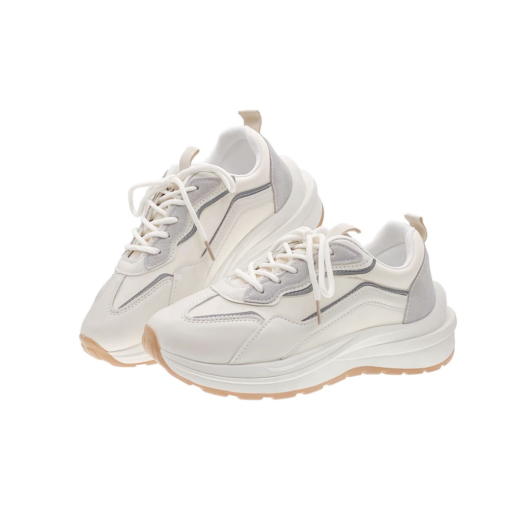 SEVEN_DAY SEPATU SNEAKERS WANITA KOREA IMPORT SPORT SHOES KREM H-515-5